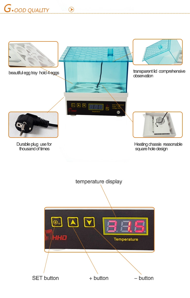 Hhd Professional Cheap Mini Egg Incubator for Sale for Children